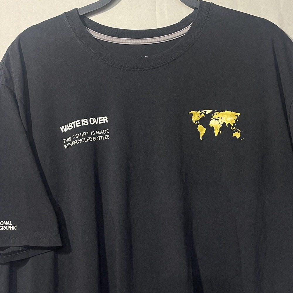 The North Face National Geographic Men's XXL Shirt "Waste Is Over " Minimalist